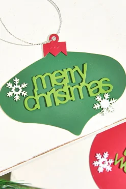 2" Metal Christmas Words Ornament
