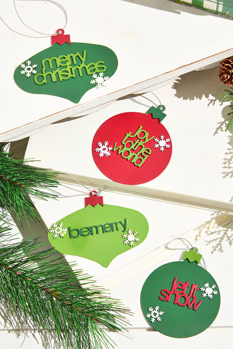 2" Metal Christmas Words Ornament