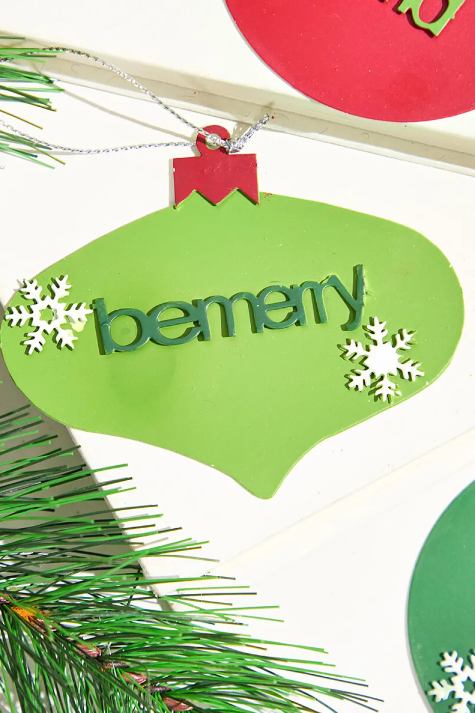 2" Metal Christmas Words Ornament