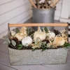 22” Metal Container with Harvest Arrangement