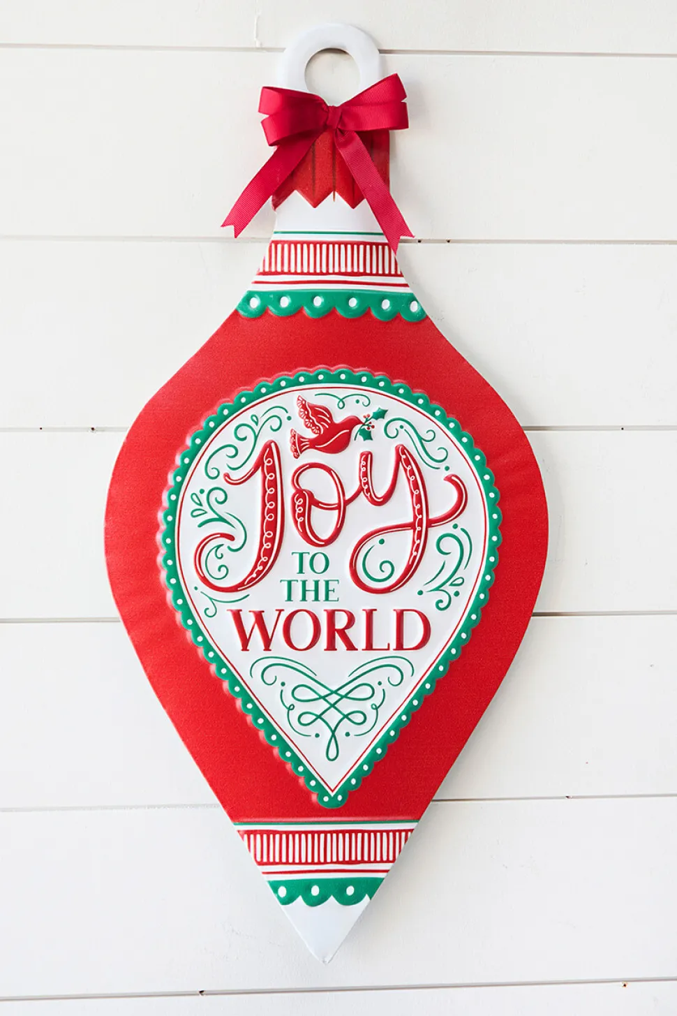 22.8" Metal Embossed Holiday Wall Sign