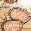 Metal & Engraved Wood Harvest Design Tray - Set of 2