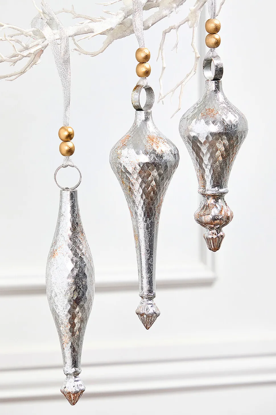 12" Metal Finial Ornaments