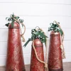 Metal Holiday Bells with Bow & Jute Hanger - Set of 3