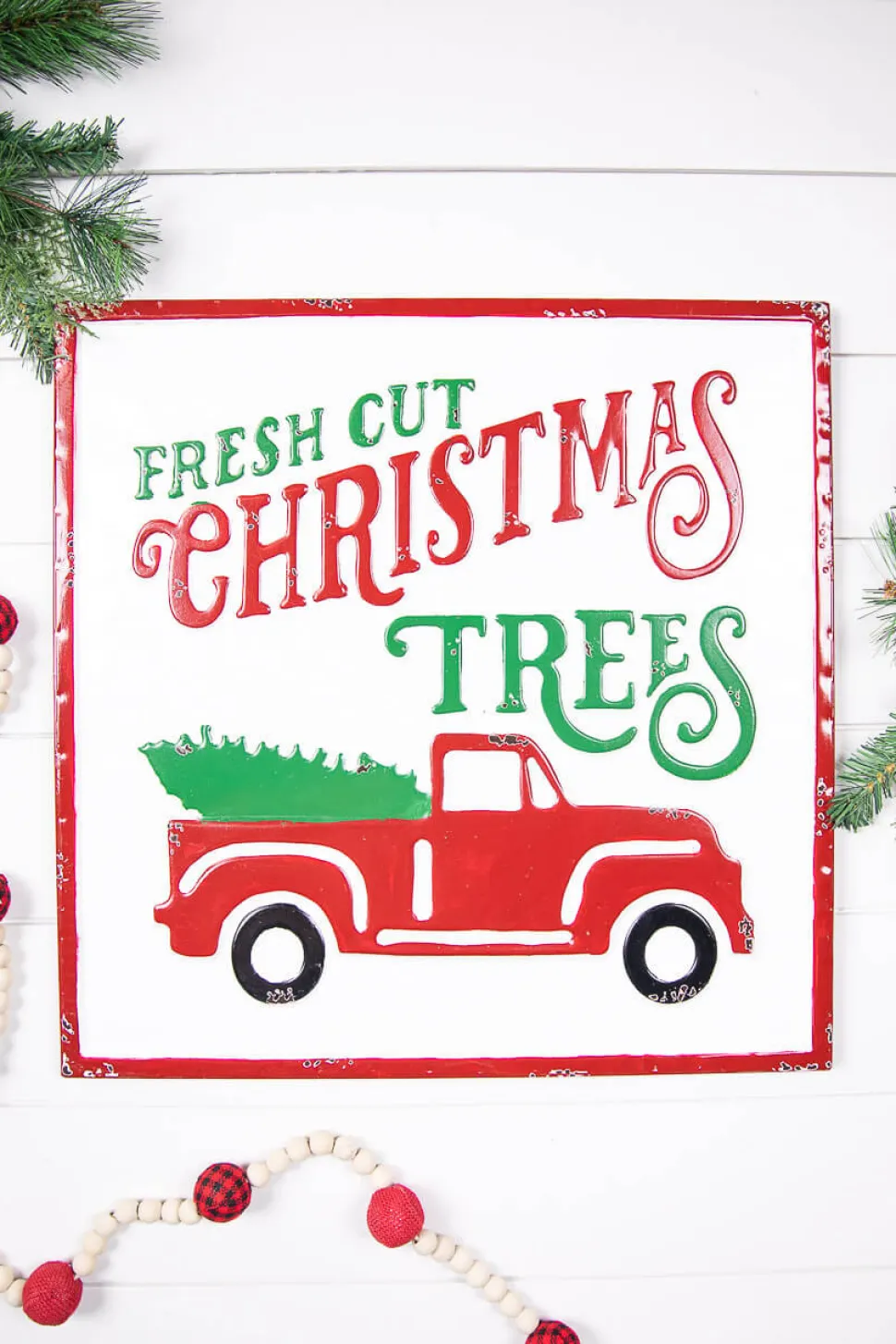 19” Metal Holiday Scene Wall Decor