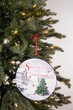 6.6” Metal Holiday Winter Scene Ornament