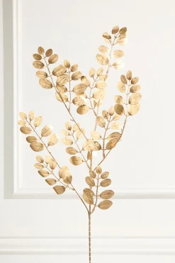 36" Metallic Leaves Spray