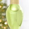 9" Metallic Lime Green Light Bulb Ornament