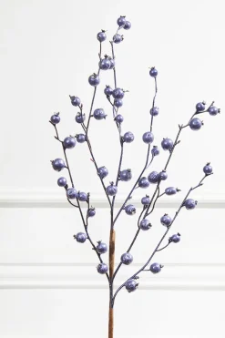 30” Metallic Navy Mini Pomegranate Christmas Spray