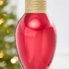 9" Metallic Red Light Bulb Ornament