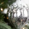 7" Metallic Ridged Iced Kismet Finial Ornament - Silver