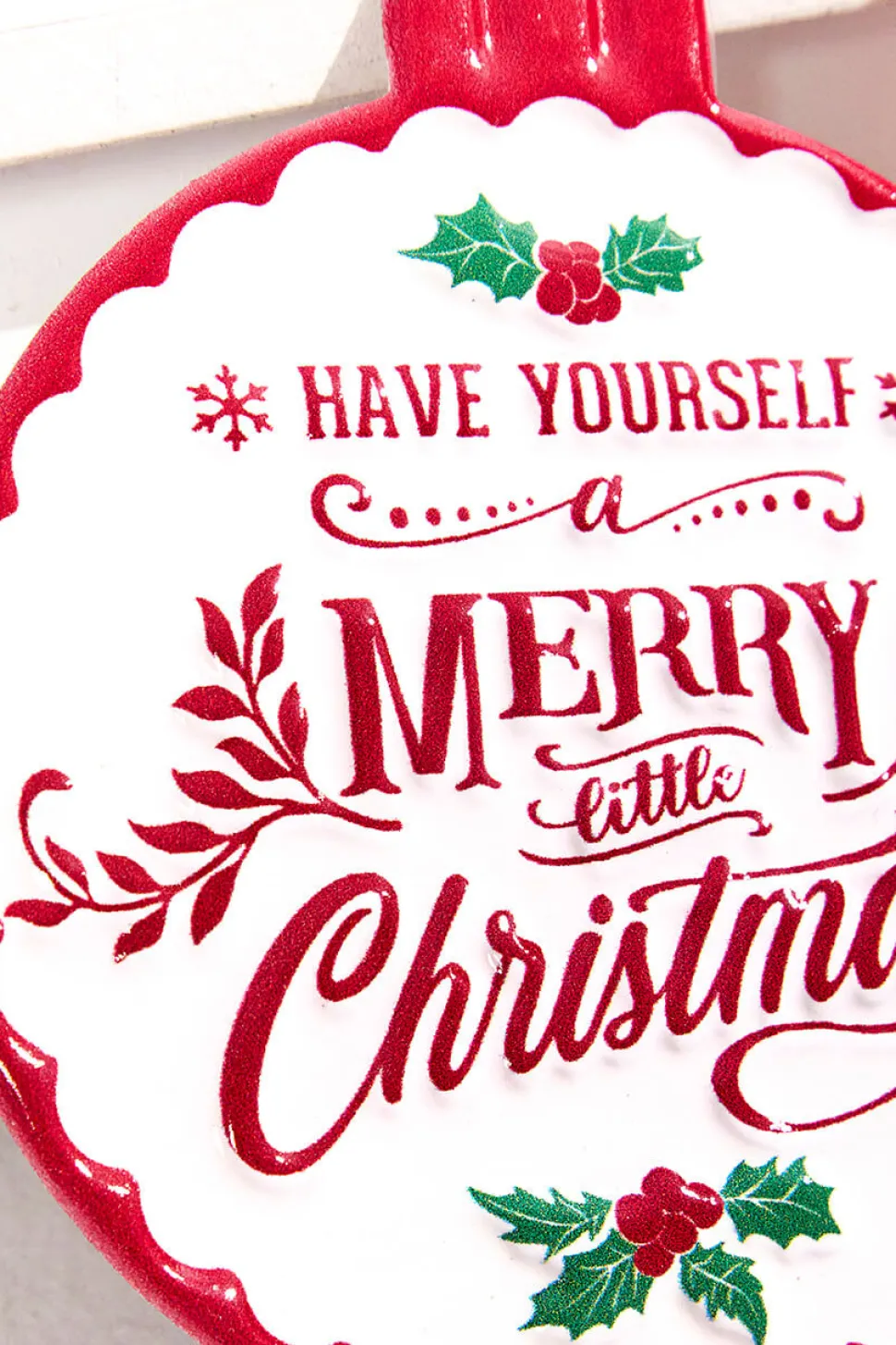 7" Metal Merry Christmas Ornament Sign