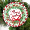 8" Metal Merry Christmas with Wreath