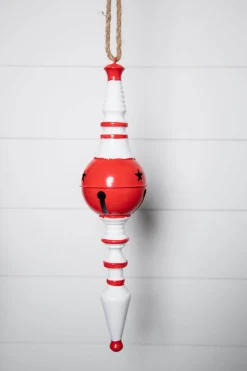 20" Metal Peppermint Holiday Finial Ornament - Small
