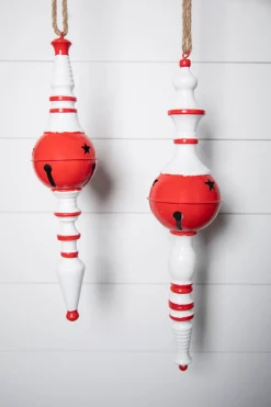 24" Metal Peppermint Holiday Finial Ornament - Large