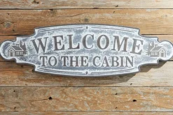 36” Metal Welcome To The Cabin Wall Sign