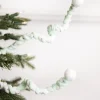 25” Mini Cottonball Peppermint Christmas Spray - Green/White