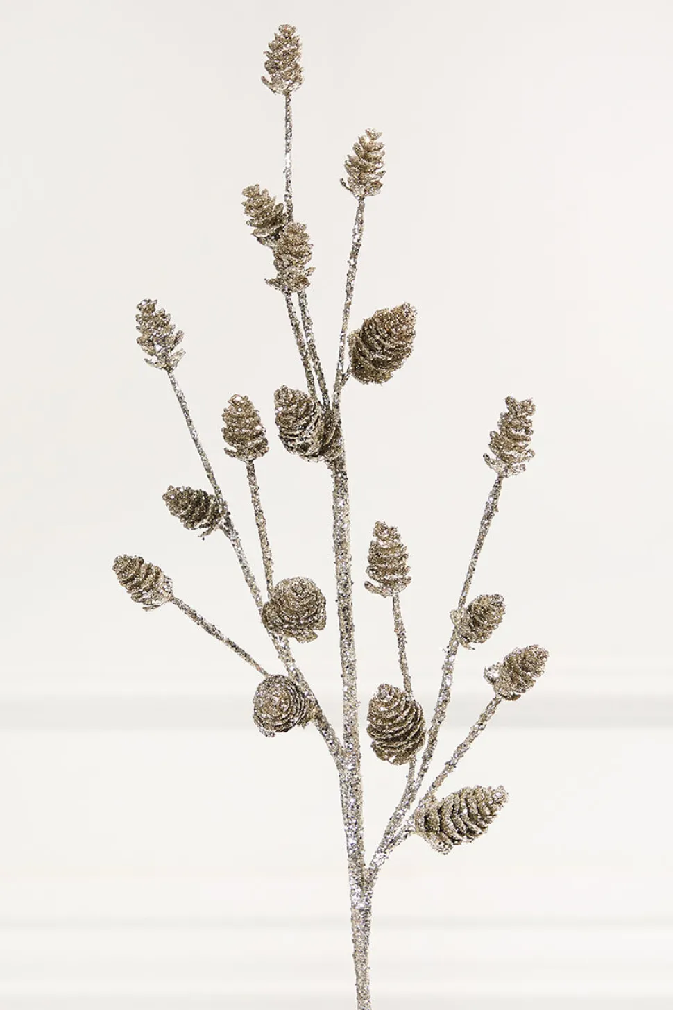 28" Mini Glitter Pinecone Spray