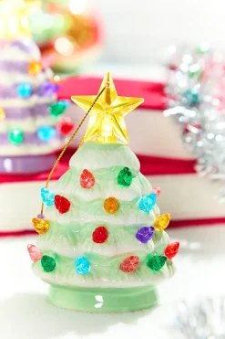 4" Mini Nostalgic Pastel Trees Ornaments, Assortment of 4