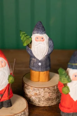 5" Mini Wood Vintage Santa Ornament