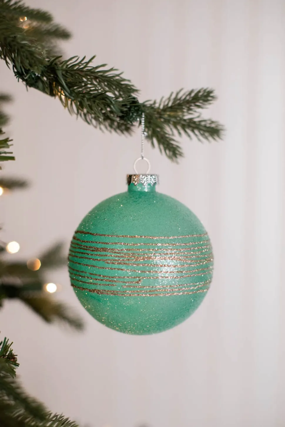 4-7" Mint Glitter Sweet Shoppe Ornament - 3 Pc/Box