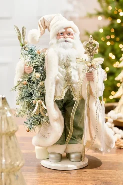 21" Mint Julep Santa With Tree And Base