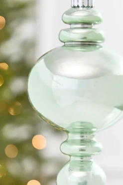 9" Mint Pearlescent Finial Ornament