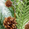 32” Mixed Pine & Magnolia Leaf Pinecone Spray