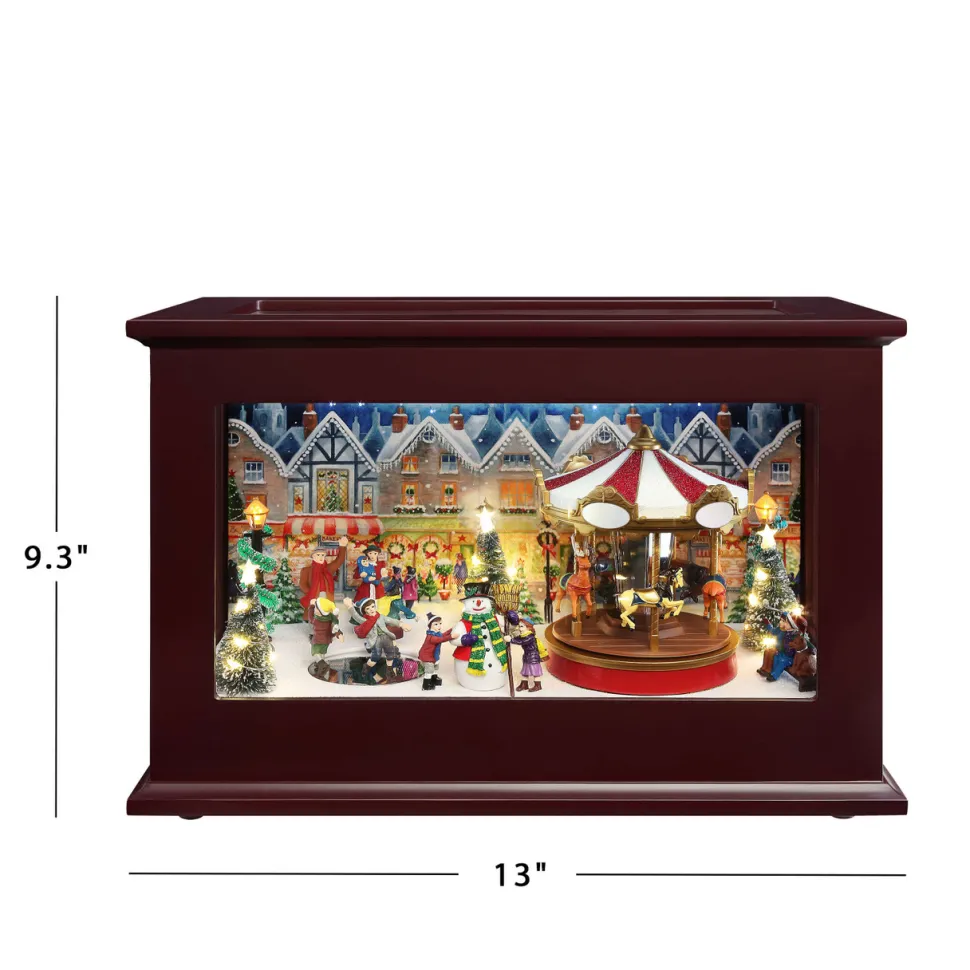 13" Mr. Christmas Animated Heirloom Christmas Music Box