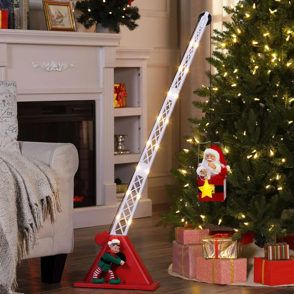 43" Mr. Christmas Animated Santa's Crane