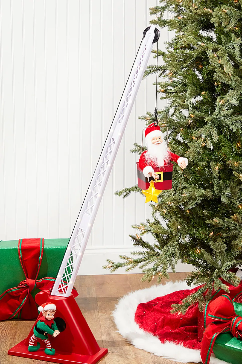 43" Mr. Christmas Animated Santa's Crane