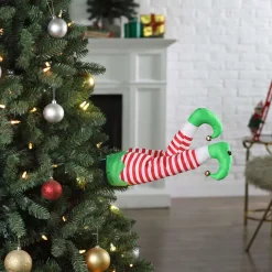 16" Mr. Christmas Elf Kickers - Green Boots