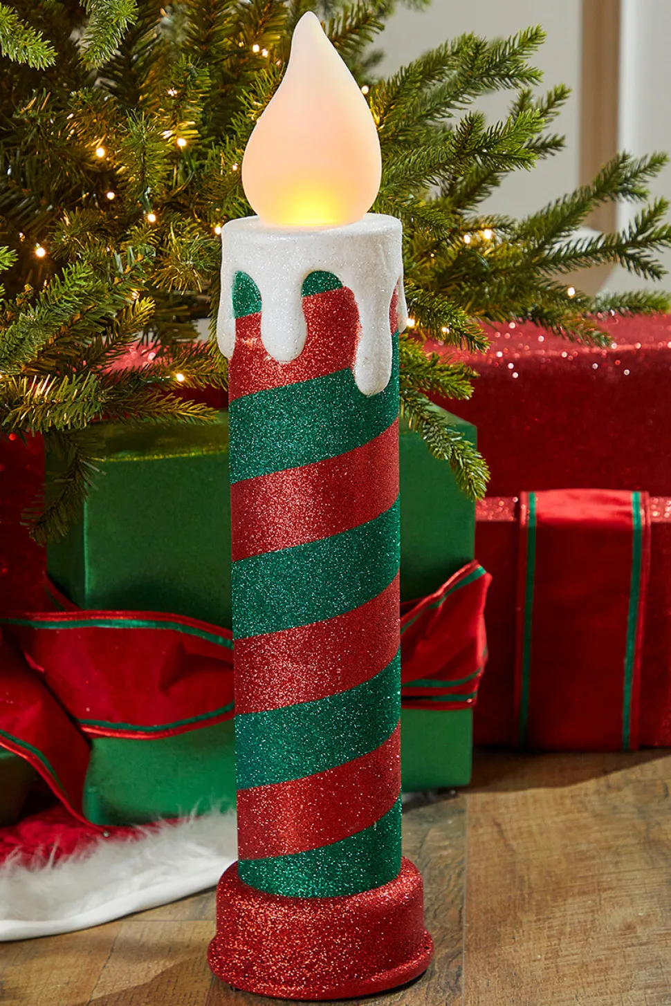 24" Mr. Christmas Retro Blow Mold Candle - Red/Green