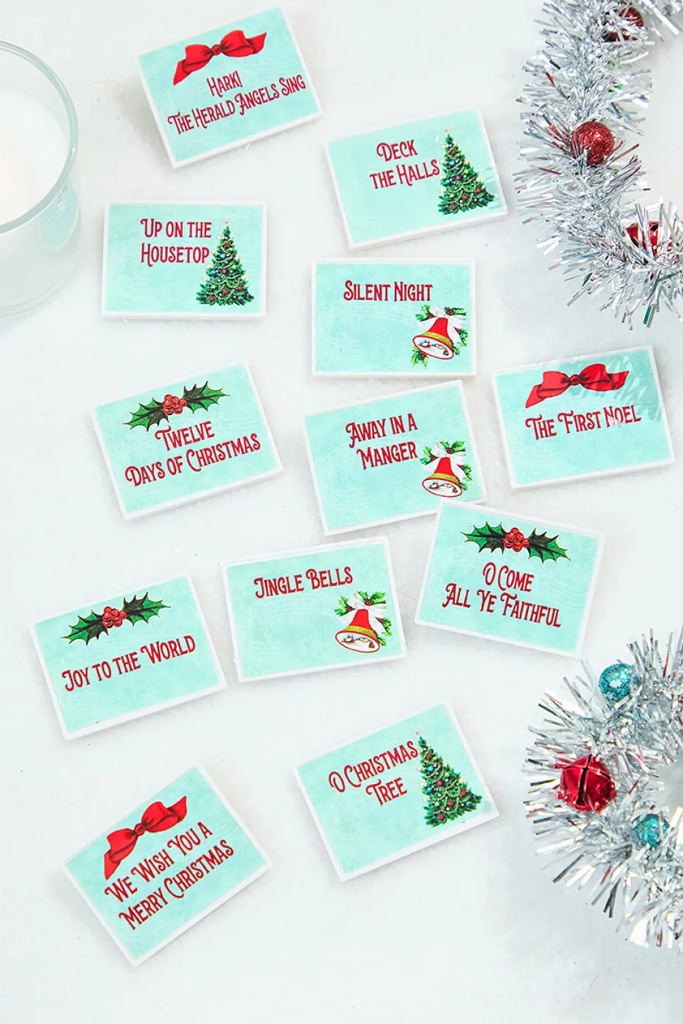 10" Mr. Christmas Sing Along Santa W/ 12 Song Sheets