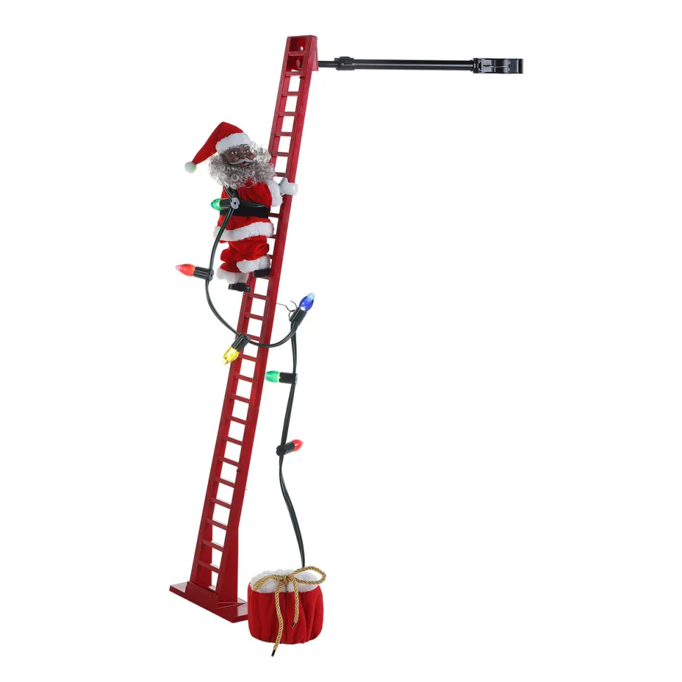 40" Mr. Christmas Super Climbing Santa - African American