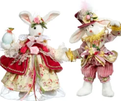 13" - 15" Mr & Mrs Cotton Tail Rabbit, Set of 2 - Mark Roberts