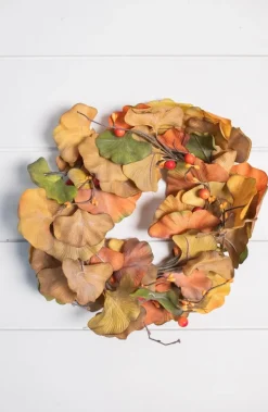 8" Multicolor Fall Leaves Candle Ring
