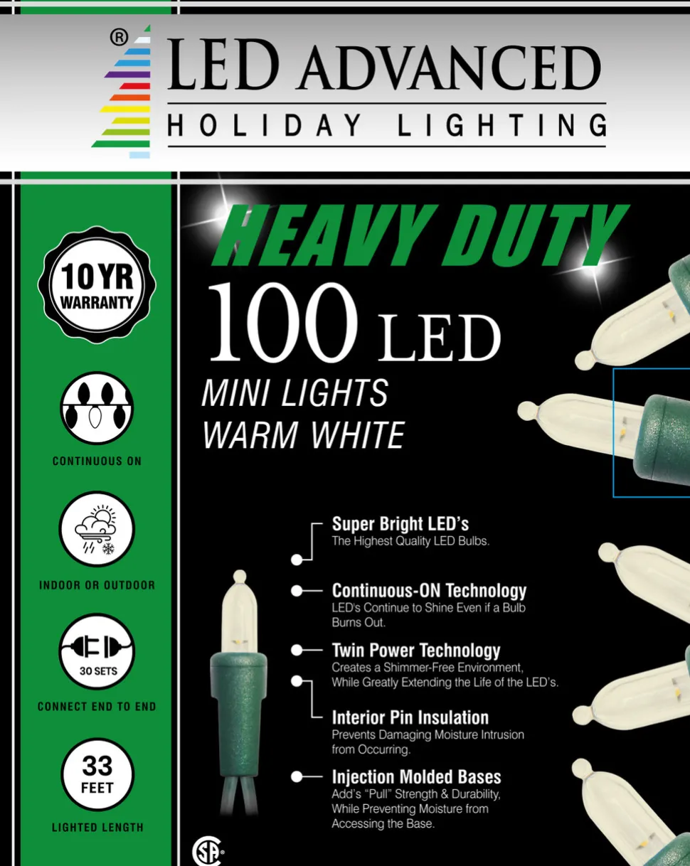 M4 Warm White 100 LED Light Set