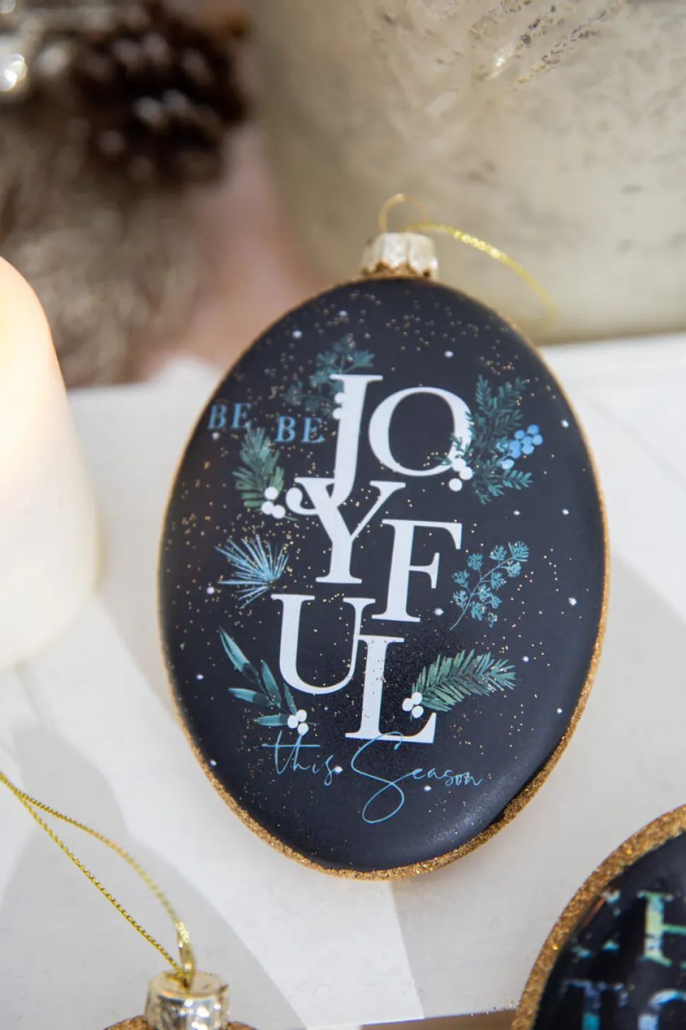 5” Nativity Scene Glass Disc Ornament