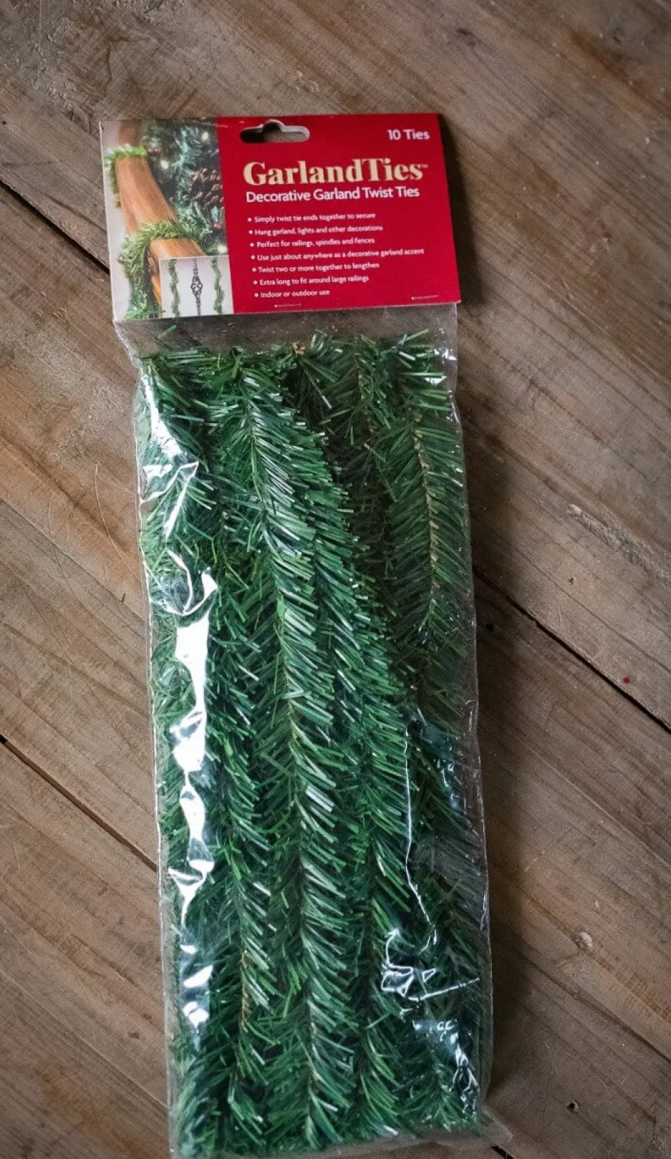 14” Noble Pine Garland Ties - 10 Pack