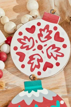 5” Nordic Pattern Wood Ornament