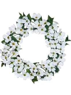 20” North American Dogwood Wreath - White