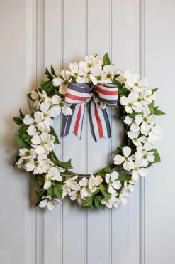 20” North American Dogwood Wreath - White