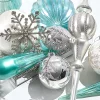 6.75" Northern Sky Blue Pleated Glass Ball Ornament