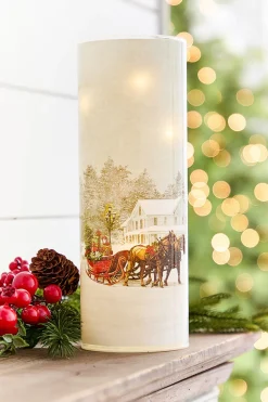 5.9" - 9.8" Nostalgic Christmas Glass Luminaries - Set of 3