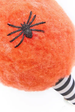 14" Orange Glitter Cotton Candy Halloween Ornament