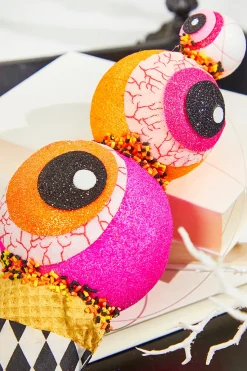13" Orange & Pink Eyes Cream Ornament