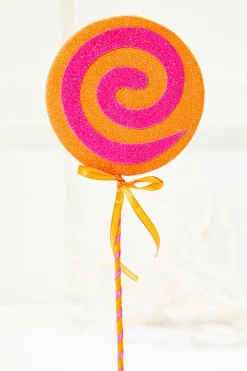 17" Orange & Pink Lollipop Pick
