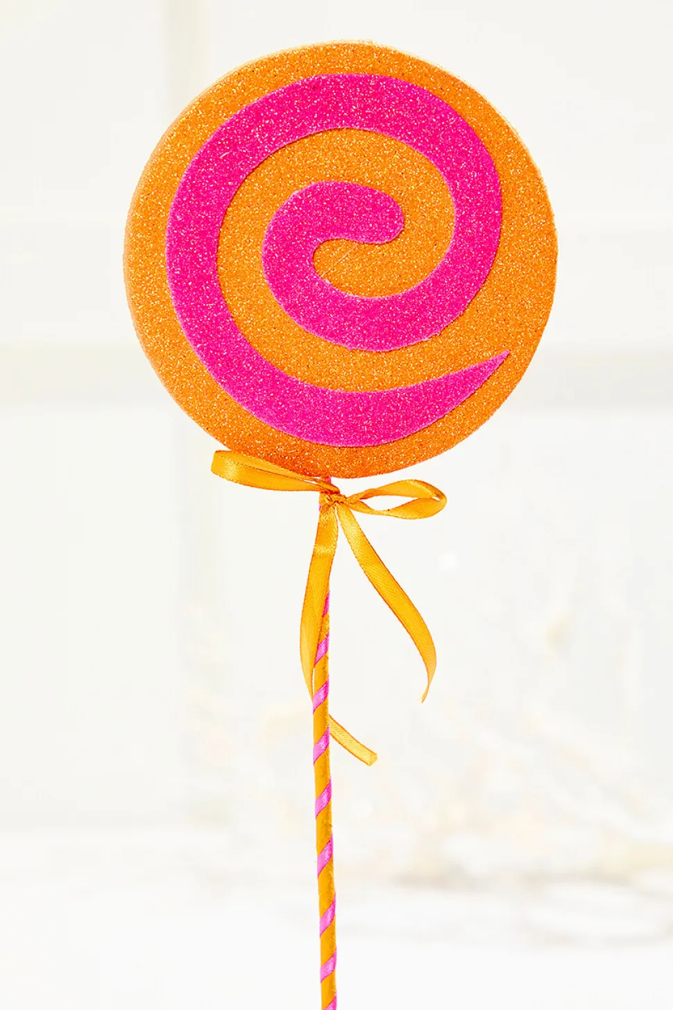 17" Orange & Pink Lollipop Pick