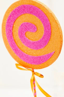 17" Orange & Pink Lollipop Pick